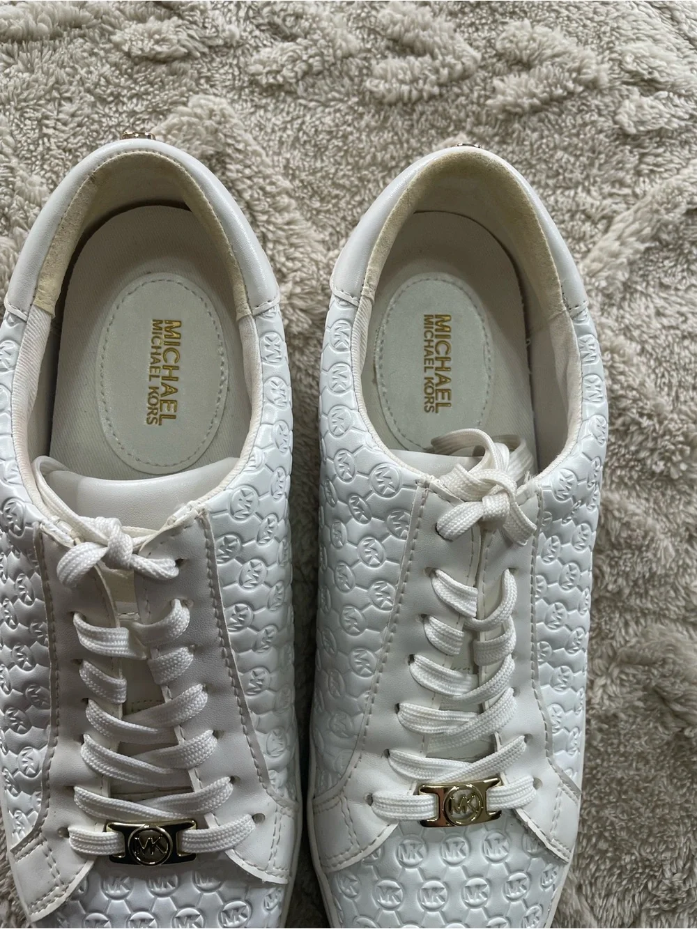 Michael Kors white leather